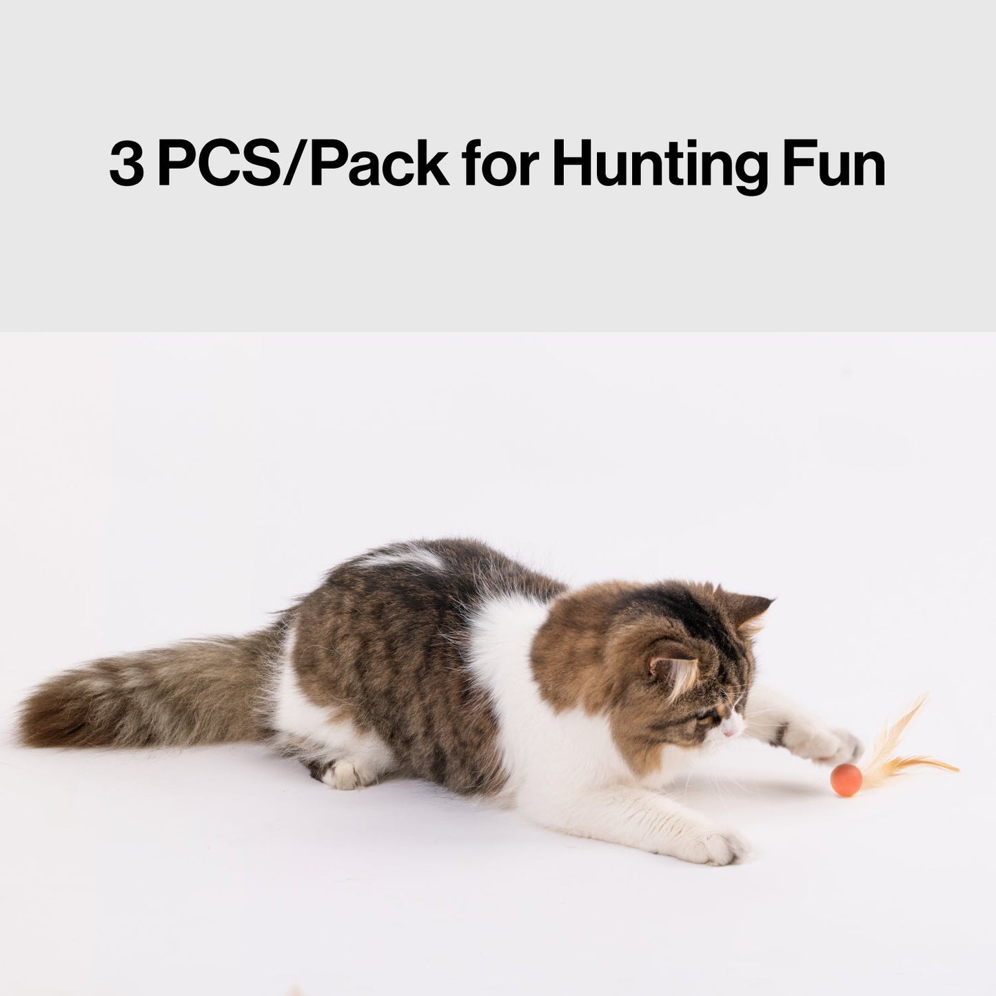 PIDAN Cat Bouncy Balls with Feathers – 3 Pack