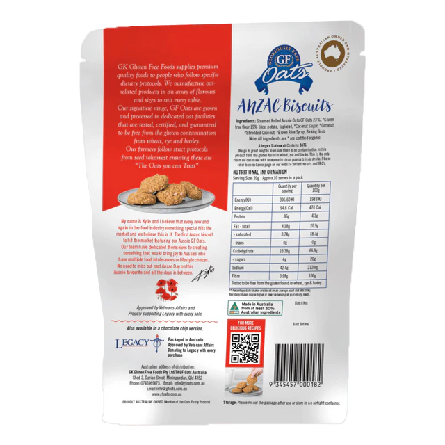 GF Oats- Anzac Biscuit 10 Pack