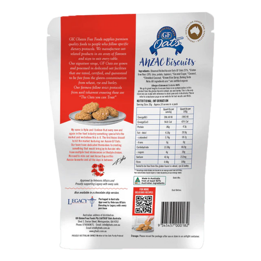 无麸质燕麦 - 澳新军团饼干 10 包