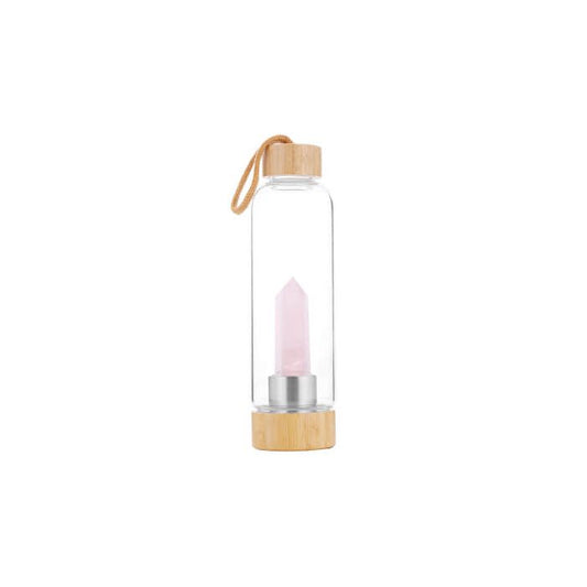 Crystal Bottle Rose quartz 550ml