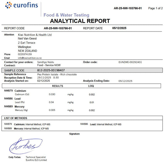 Pea Protein Powder - Chocolate 1kg