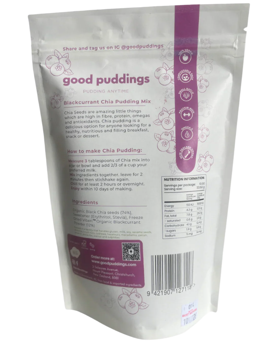 DIY Chia Pudding Mix | Blackcurrant