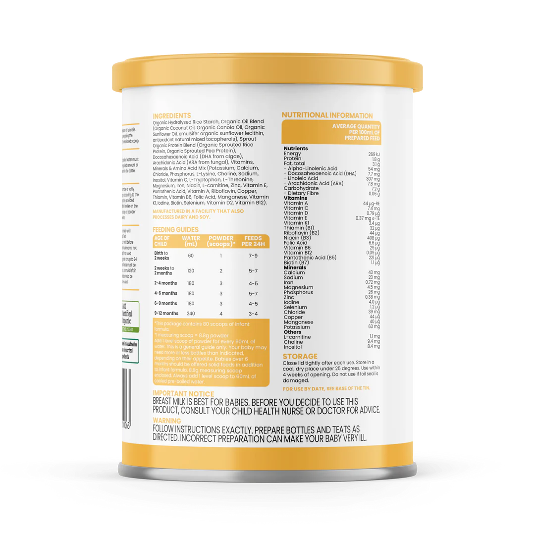 Sprout Organic Plant Based Infant Formula 700g