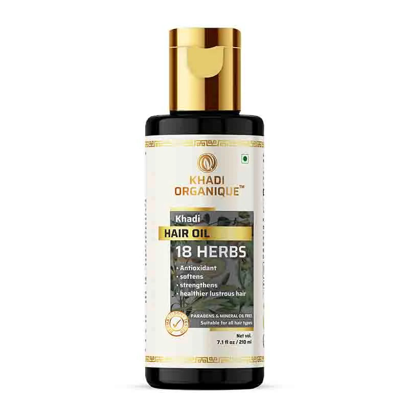 18 Herbs Hair Oil (Mineral Oil Free) -210 ml Khadi Organique