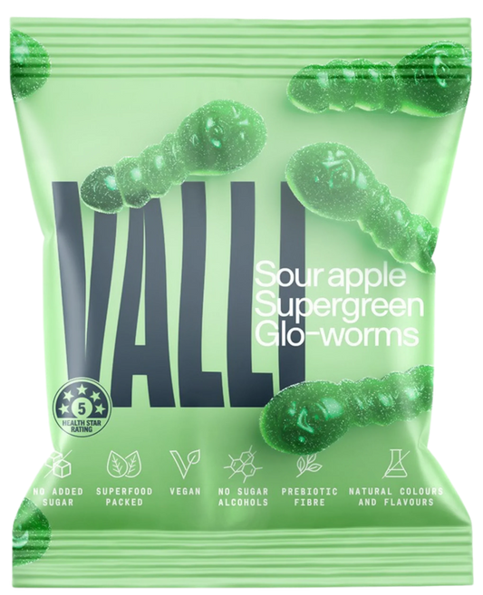Gummies | Sour Apple Supergreen Glo-worms