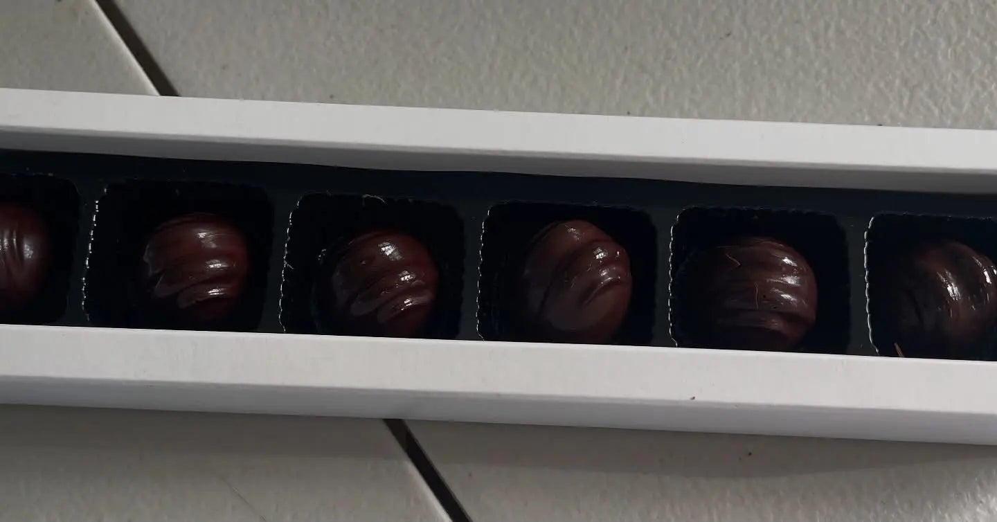 54% Cacao Belgian Dark Chocolate bonbon with Black Cherry Ganache