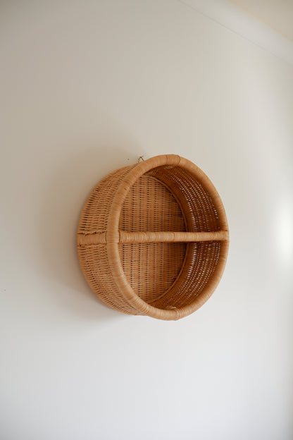 Woven Rattan Wall Shelf