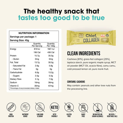Collagen Protein Bar | Lemon Tart