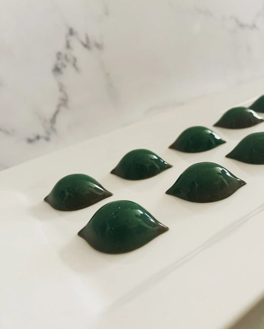 54% Cacao Belgian dark chocolate bonbon with pistachio ganache