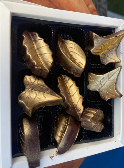 70% Cacao  Belgian Dark chocolate Design Chocolate Leaves