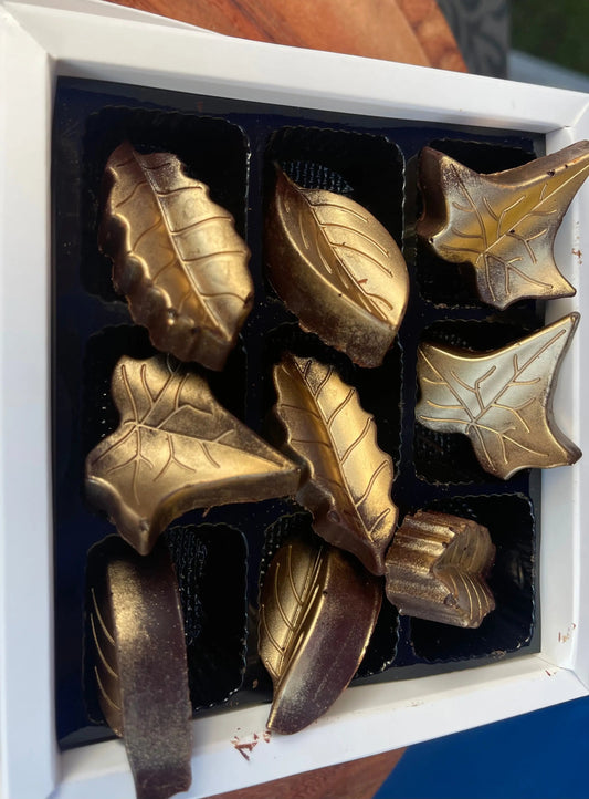 70% Cacao  Belgian Dark chocolate Design Chocolate Leaves