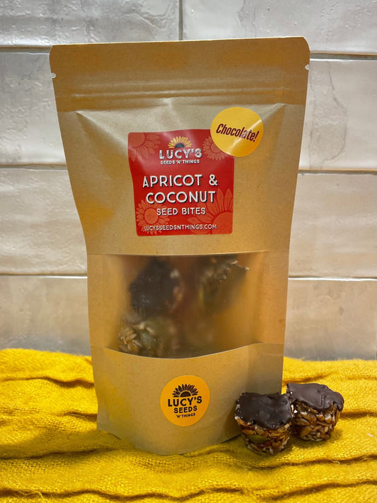 Seed Bites | Apricot & Coconut - Chocolate Coated
