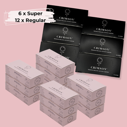 Medium Flow Organic Tampons Bundle - 12 Month Supply