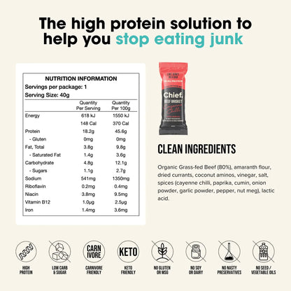 Organic Beef Bar | Cayenne Chilli