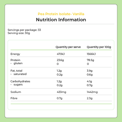 Pea Protein Powder - Vanilla 1kg