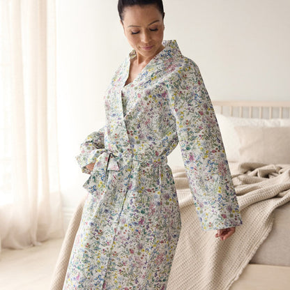 Cotton Printed Bathrobe Made With Liberty Fabric
