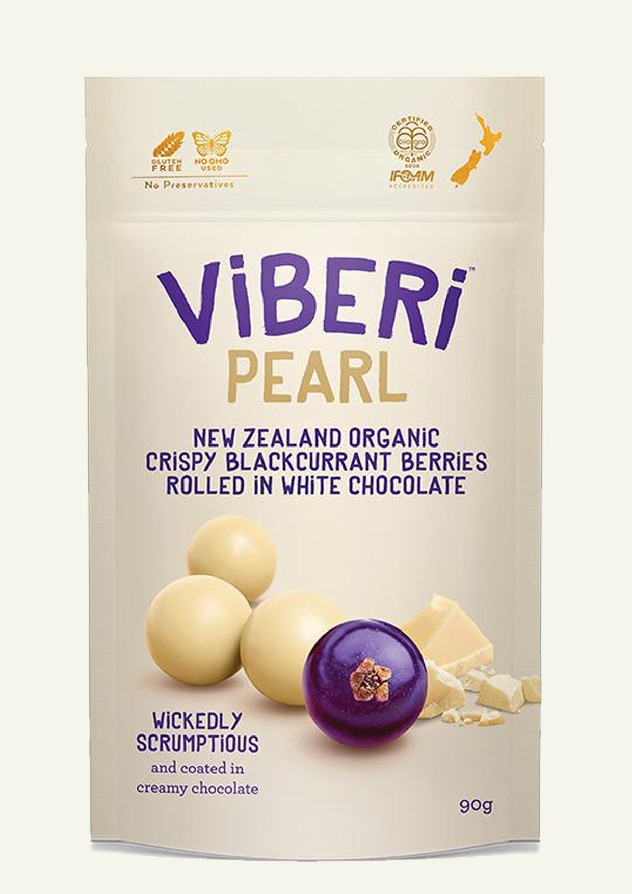 PEARL Organic Chocolate Rolled Blackcurrants 90g