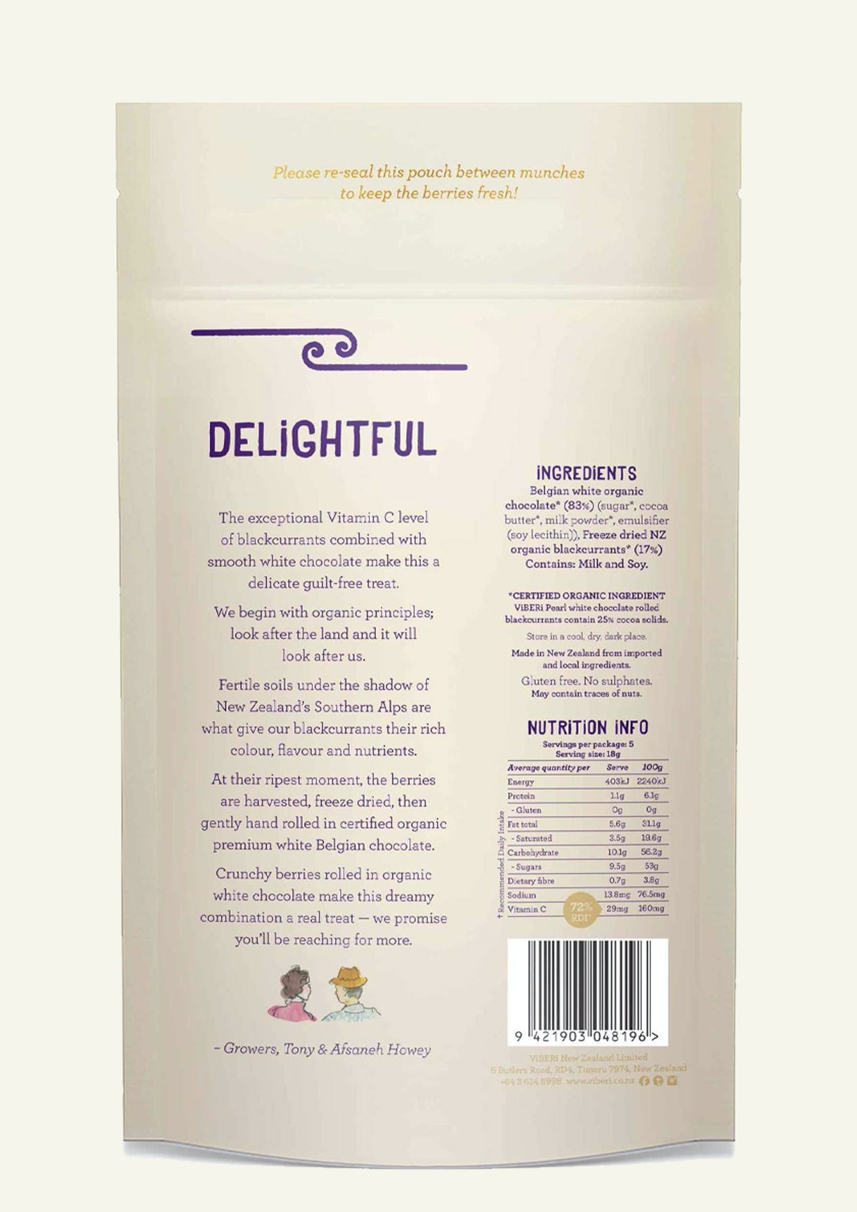 PEARL Organic Chocolate Rolled Blackcurrants 90g