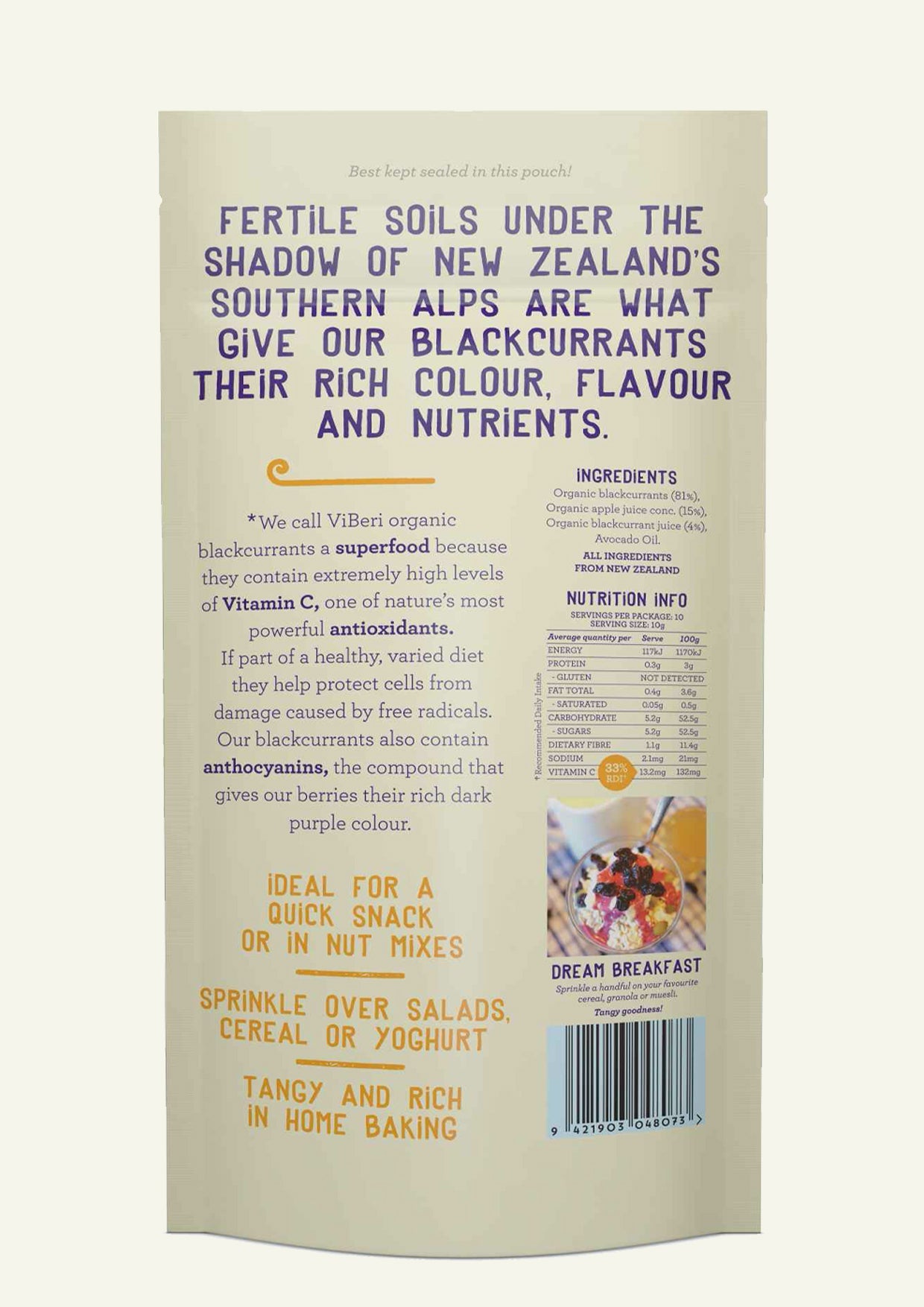 Soft Dried Organic Blackcurrants 100g